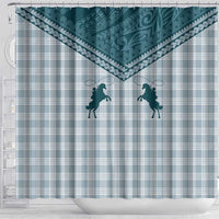 Aloha Hawaii Cowboys Paniolo Shower Curtain Teal Palaka - Polynesian Pride