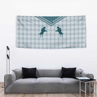 Aloha Hawaii Cowboys Paniolo Tapestry Teal Palaka - Polynesian Pride