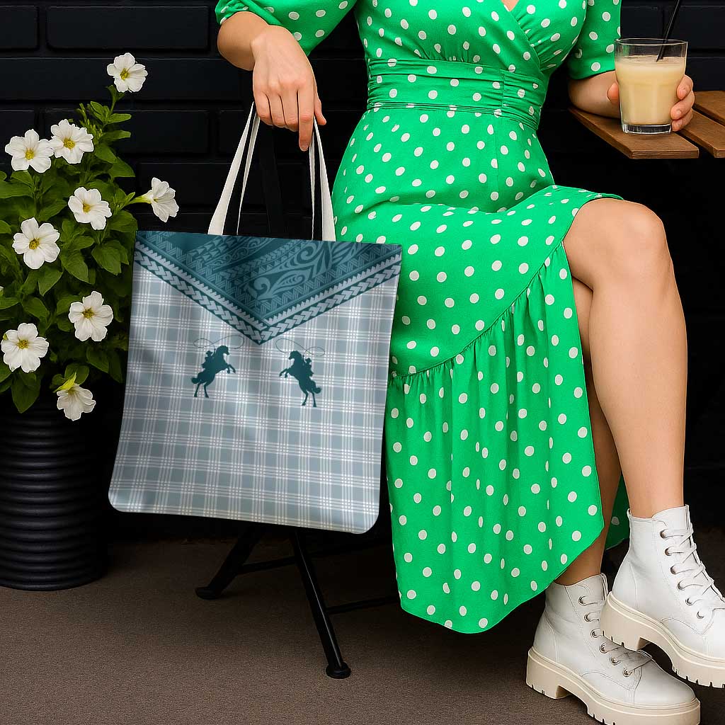 Aloha Hawaii Cowboys Paniolo Tote Bag Teal Palaka - Polynesian Pride