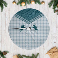 Aloha Hawaii Cowboys Paniolo Tree Skirt Teal Palaka - Polynesian Pride