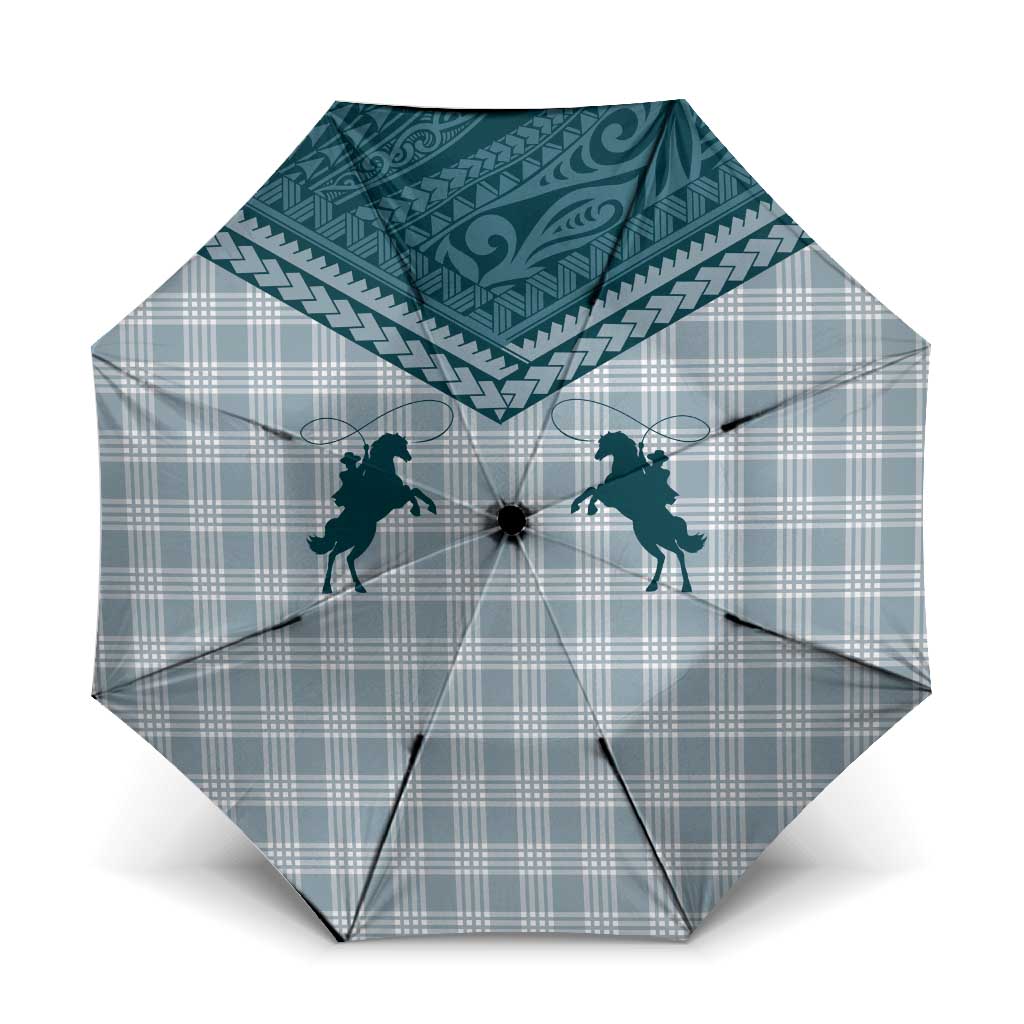 Aloha Hawaii Cowboys Paniolo Umbrella Teal Palaka - Polynesian Pride