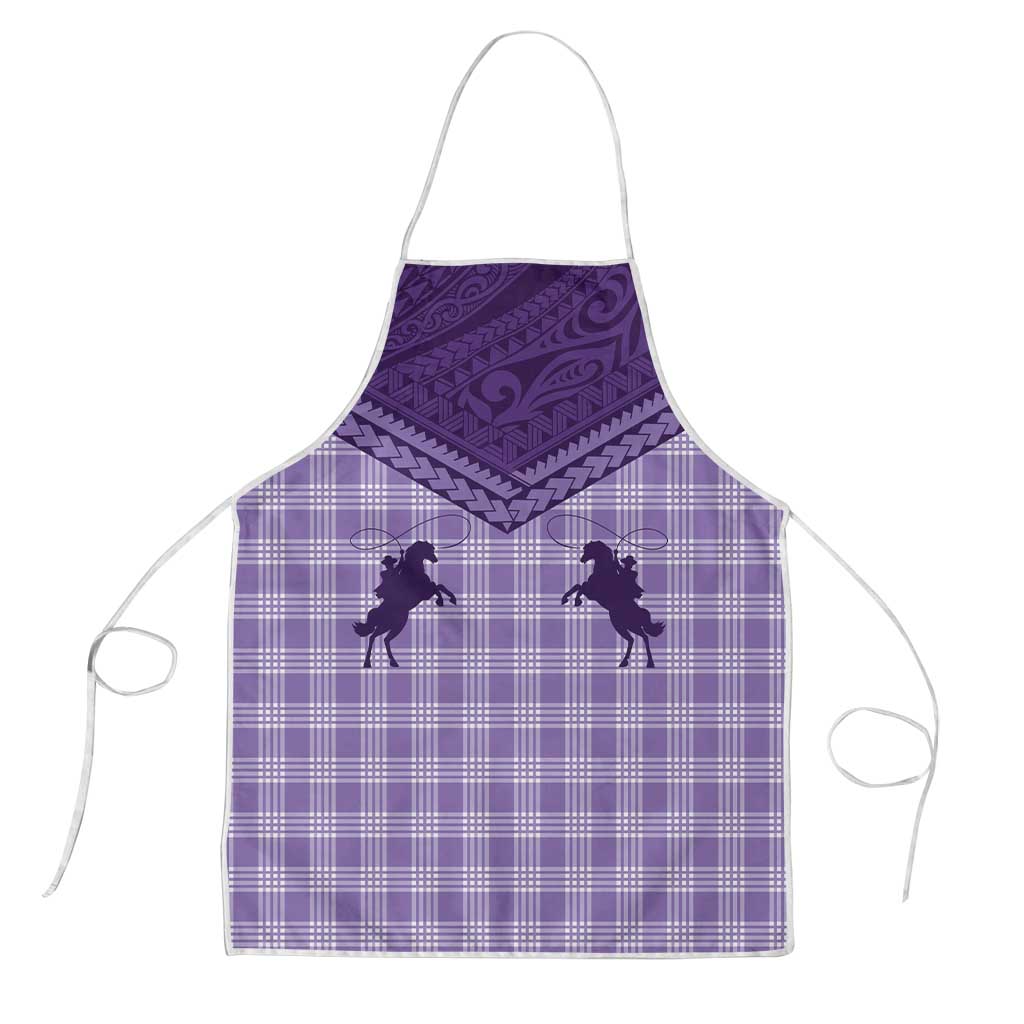 Aloha Hawaii Cowboys Paniolo Apron Violet Palaka - Polynesian Pride