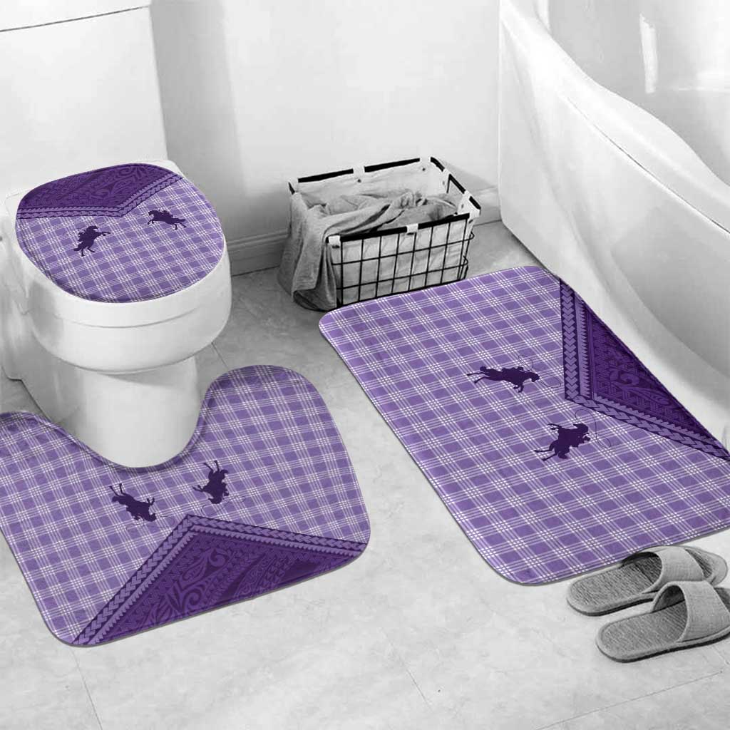 Aloha Hawaii Cowboys Paniolo Bathroom Set Violet Palaka - Polynesian Pride