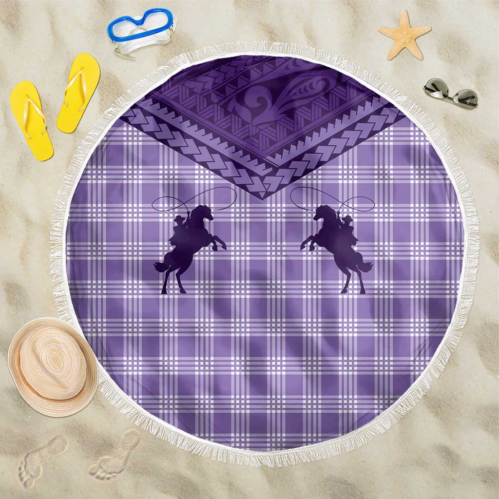 Aloha Hawaii Cowboys Paniolo Beach Blanket Violet Palaka - Polynesian Pride