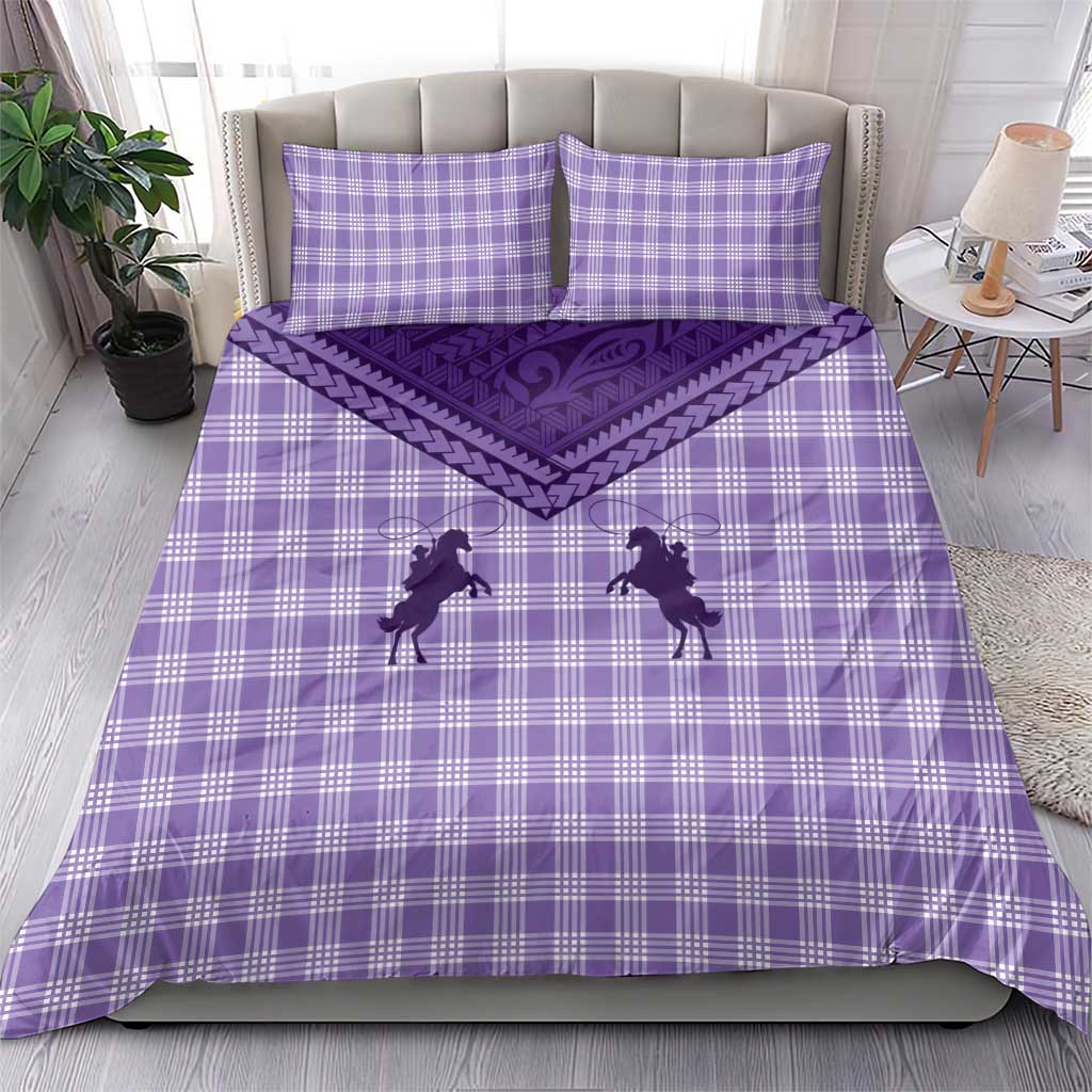 Aloha Hawaii Cowboys Paniolo Bedding Set Violet Palaka - Polynesian Pride