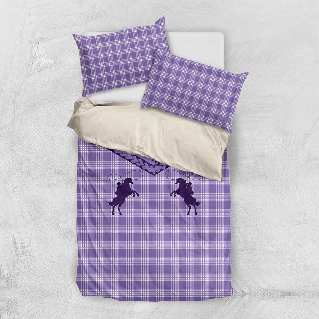 Aloha Hawaii Cowboys Paniolo Bedding Set Violet Palaka - Polynesian Pride