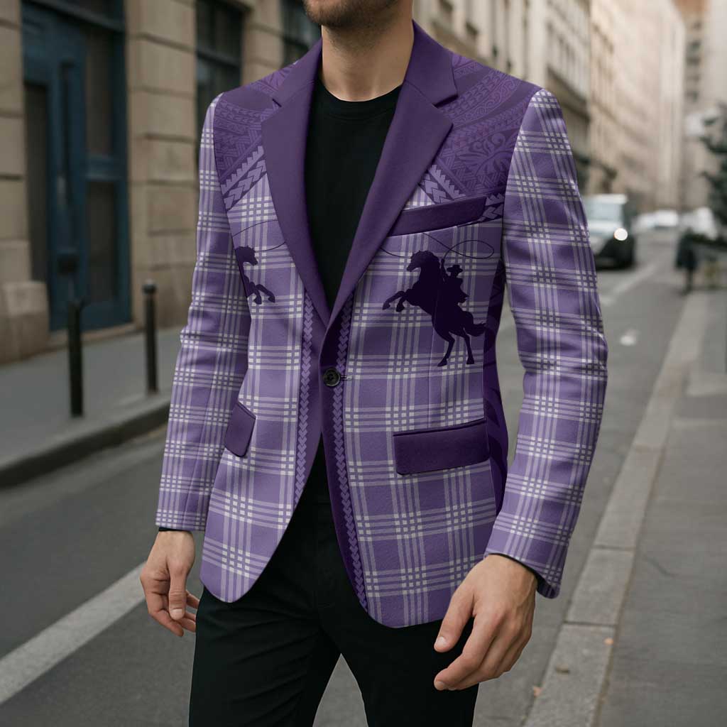 Aloha Hawaii Cowboys Paniolo Blazer Violet Palaka - Polynesian Pride