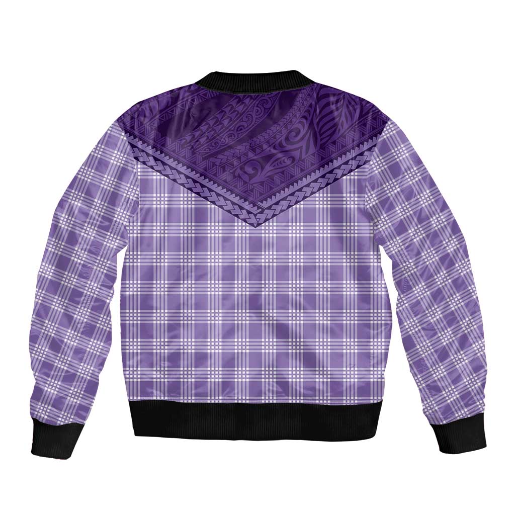 Aloha Hawaii Cowboys Paniolo Bomber Jacket Violet Palaka - Polynesian Pride
