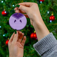 Aloha Hawaii Cowboys Paniolo Ceramic Ornament Violet Palaka - Polynesian Pride