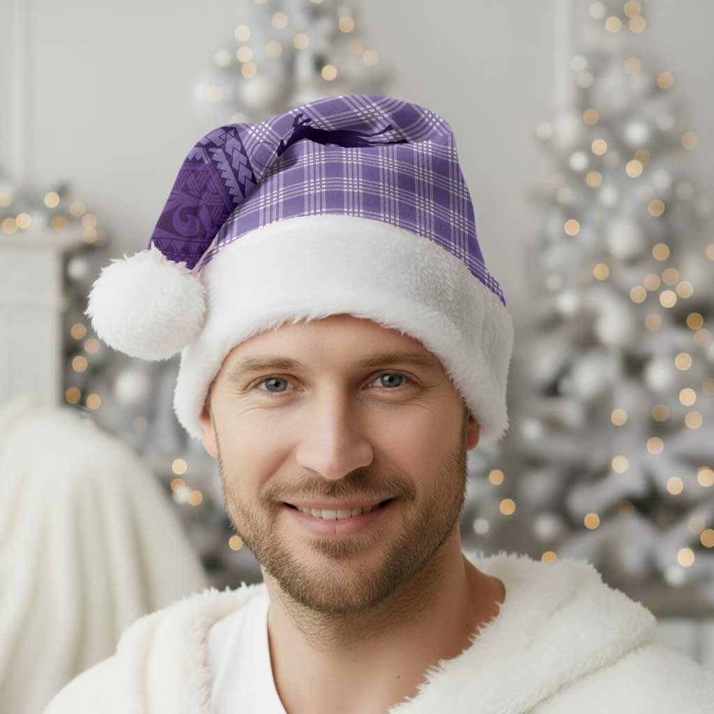 Aloha Hawaii Cowboys Paniolo Christmas Santa Hat Violet Palaka - Polynesian Pride
