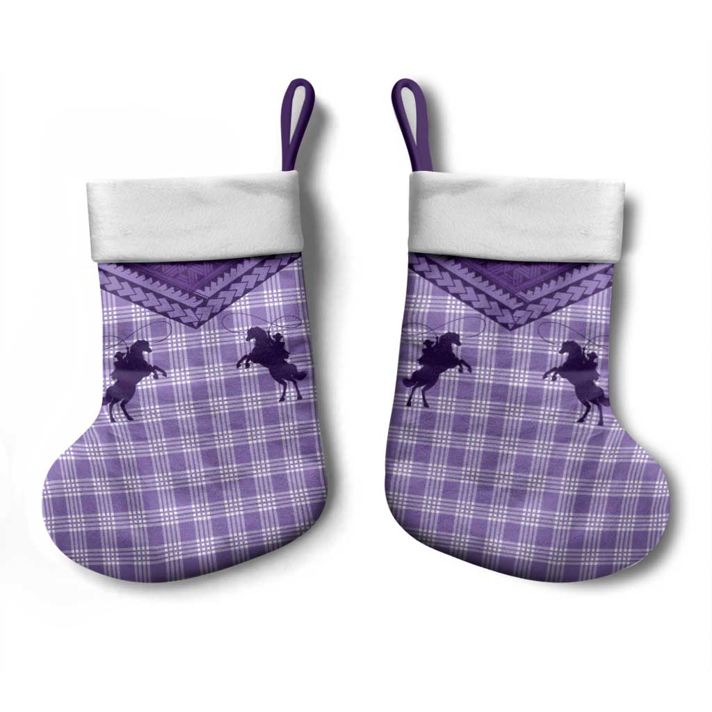 Aloha Hawaii Cowboys Paniolo Christmas Stocking Violet Palaka - Polynesian Pride