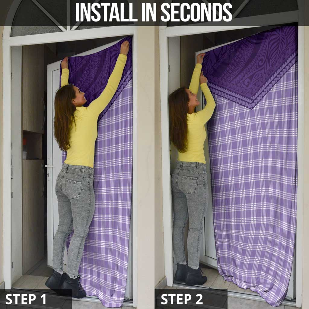 Aloha Hawaii Cowboys Paniolo Door Cover Violet Palaka - Polynesian Pride