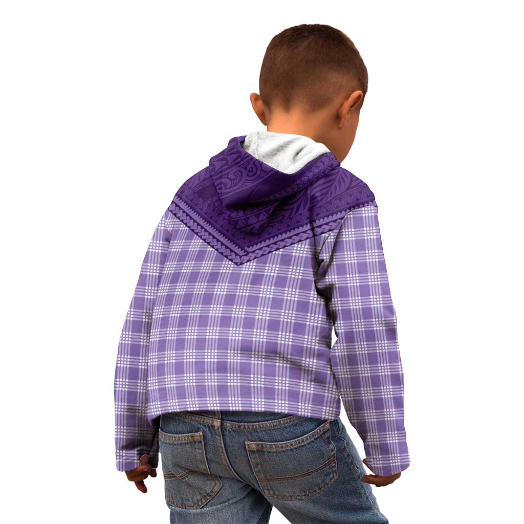 Aloha Hawaii Cowboys Paniolo Kid Hoodie Violet Palaka - Polynesian Pride