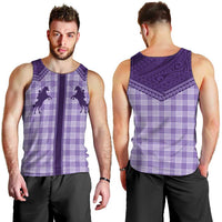 Aloha Hawaii Cowboys Paniolo Men Tank Top Violet Palaka - Polynesian Pride