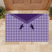 Aloha Hawaii Cowboys Paniolo Rubber Doormat Violet Palaka - Polynesian Pride