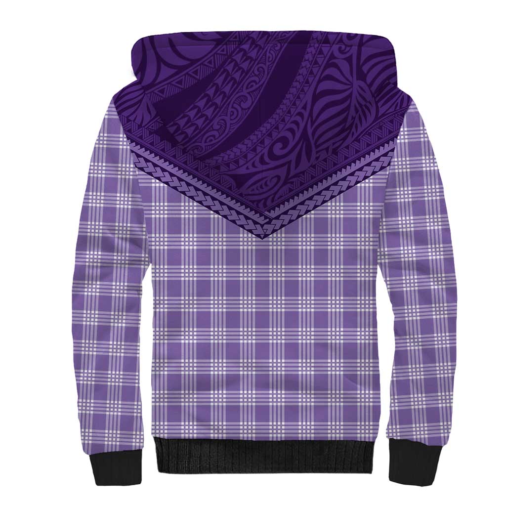Aloha Hawaii Cowboys Paniolo Sherpa Hoodie Violet Palaka - Polynesian Pride