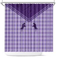 Aloha Hawaii Cowboys Paniolo Shower Curtain Violet Palaka - Polynesian Pride