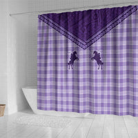 Aloha Hawaii Cowboys Paniolo Shower Curtain Violet Palaka - Polynesian Pride