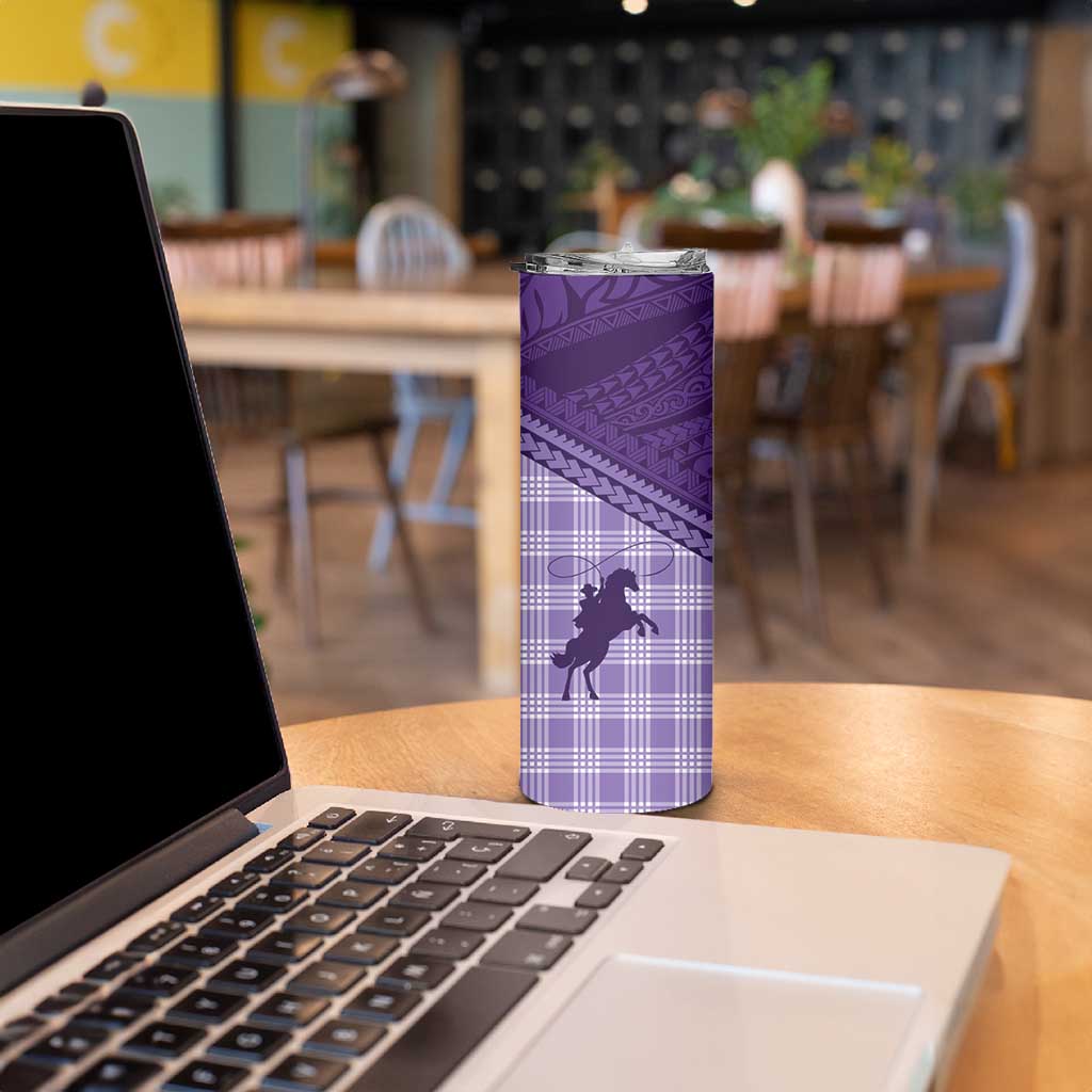 Aloha Hawaii Cowboys Paniolo Skinny Tumbler Violet Palaka - Polynesian Pride