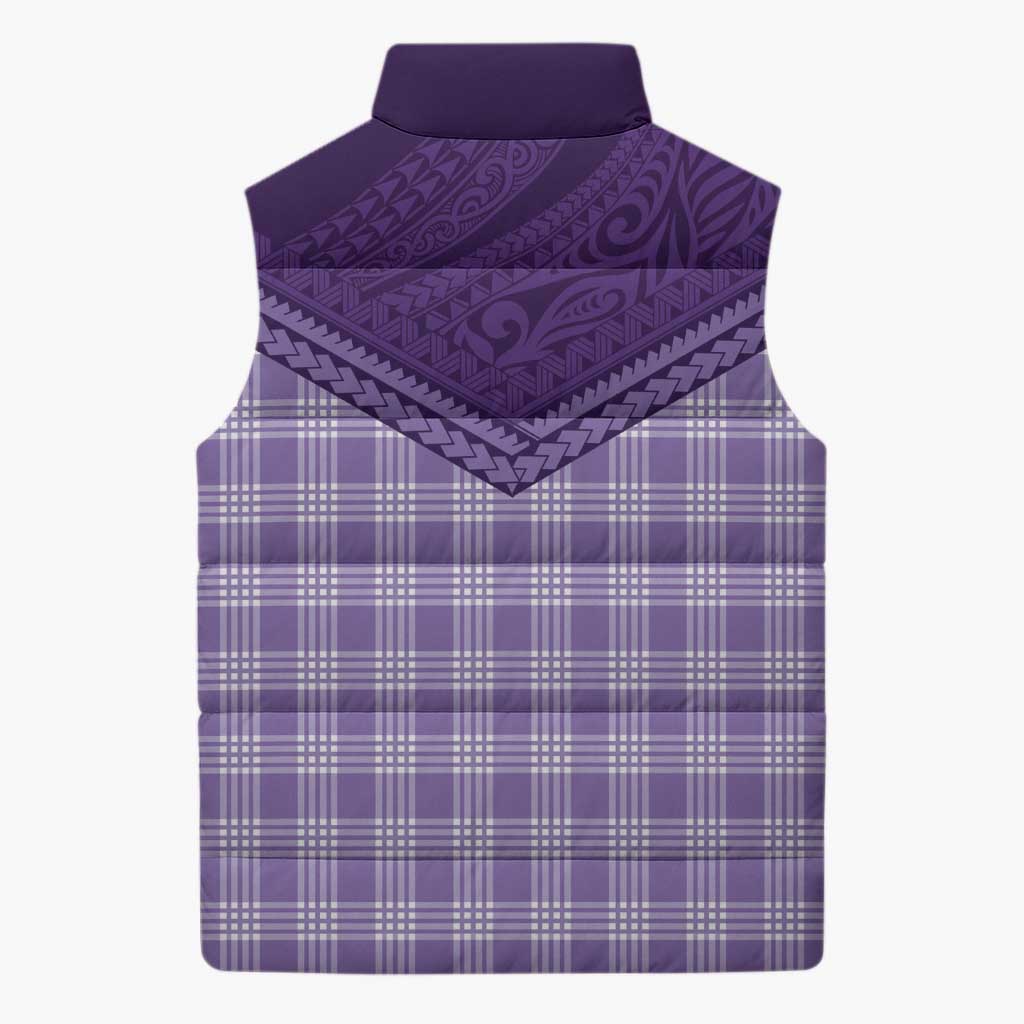 Aloha Hawaii Cowboys Paniolo Sleeveless Puffer Jacket Violet Palaka - Polynesian Pride