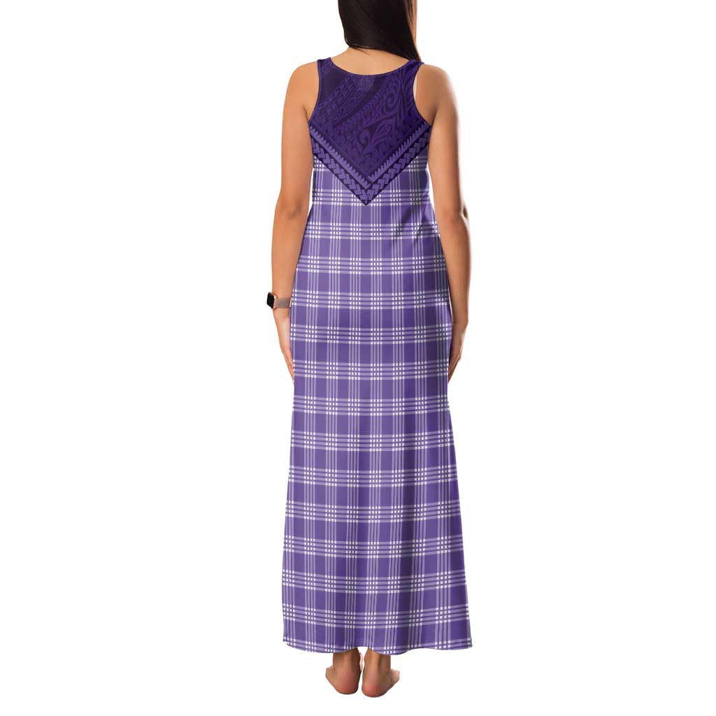 Aloha Hawaii Cowboys Paniolo Tank Maxi Dress Violet Palaka - Polynesian Pride