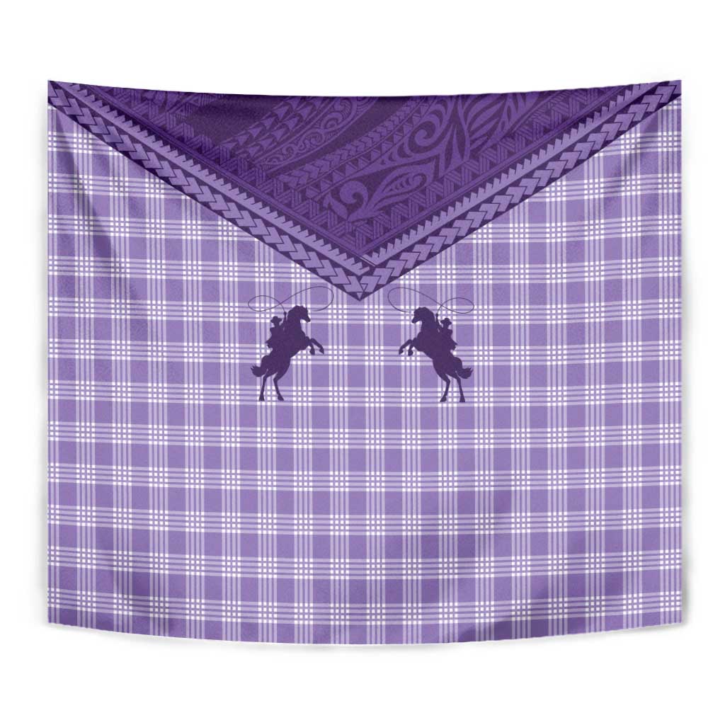 Aloha Hawaii Cowboys Paniolo Tapestry Violet Palaka - Polynesian Pride