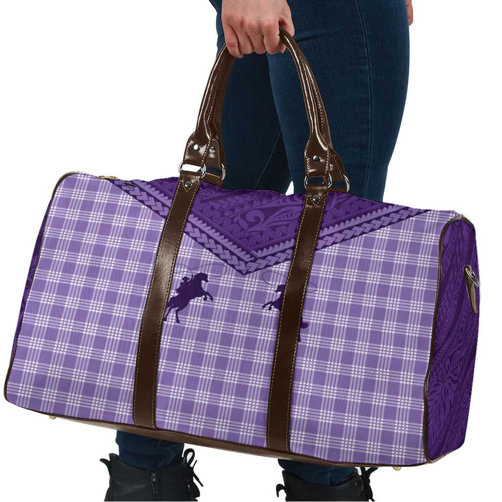Aloha Hawaii Cowboys Paniolo Travel Bag Violet Palaka - Polynesian Pride