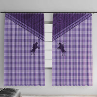 Aloha Hawaii Cowboys Paniolo Window Curtain Violet Palaka - Polynesian Pride