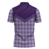 Aloha Hawaii Cowboys Paniolo Zipper Polo Shirt Violet Palaka - Polynesian Pride