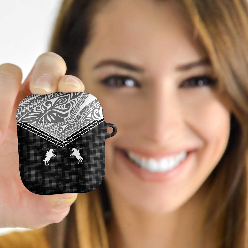 Aloha Hawaii Cowboys Paniolo AirPods Case Black Palaka - Polynesian Pride