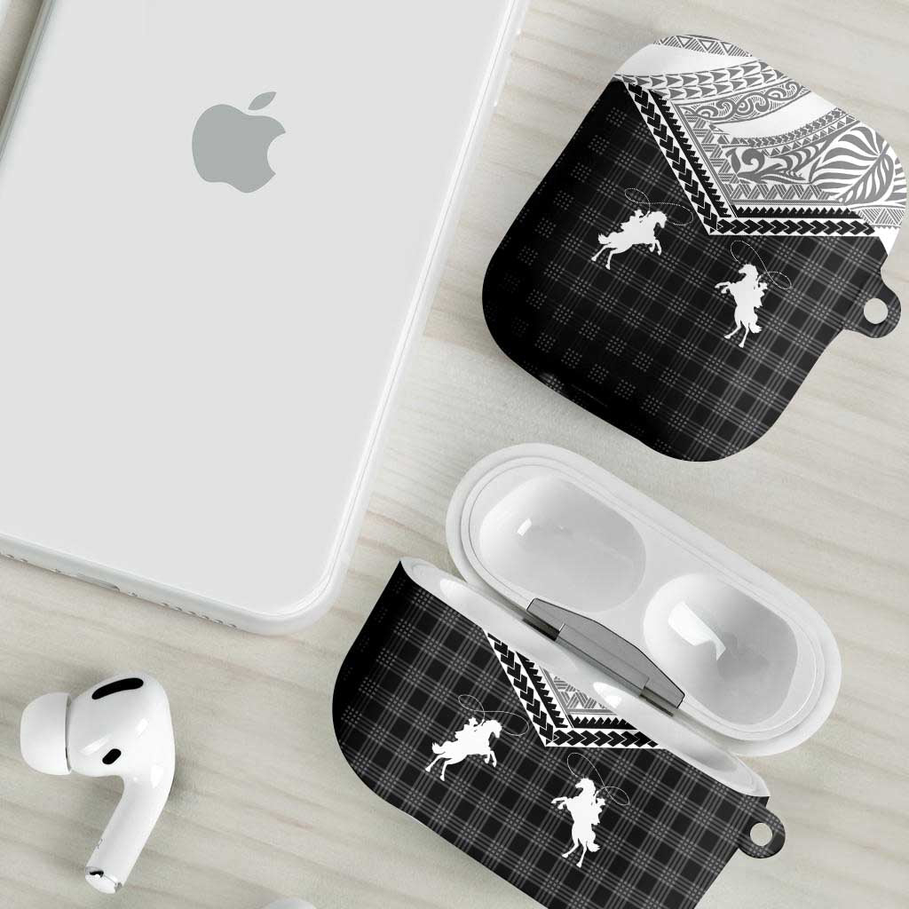 Aloha Hawaii Cowboys Paniolo AirPods Case Black Palaka - Polynesian Pride