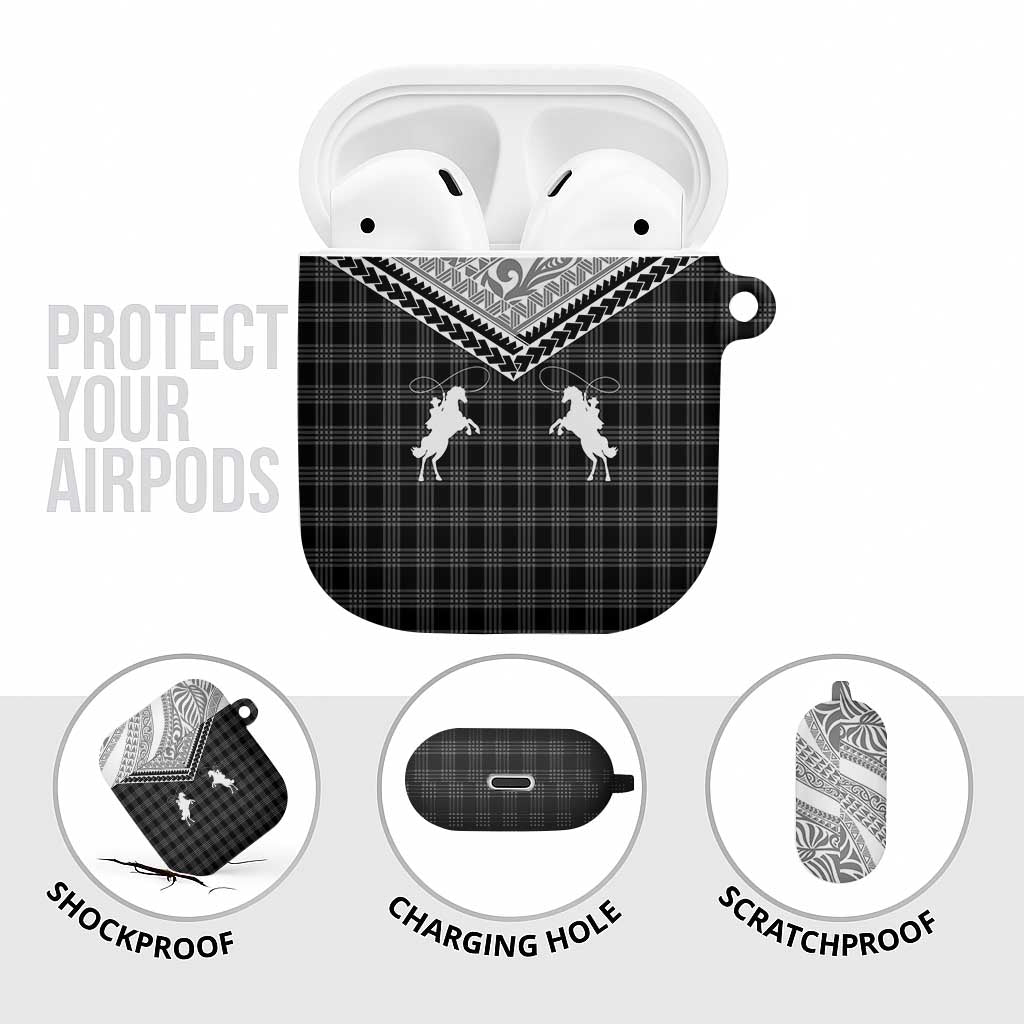 Aloha Hawaii Cowboys Paniolo AirPods Case Black Palaka - Polynesian Pride
