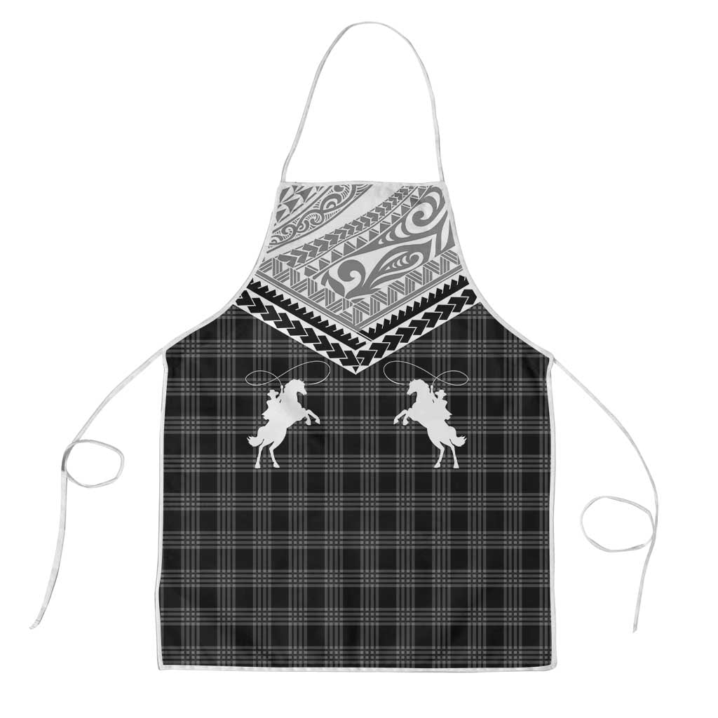 Aloha Hawaii Cowboys Paniolo Apron Black Palaka - Polynesian Pride