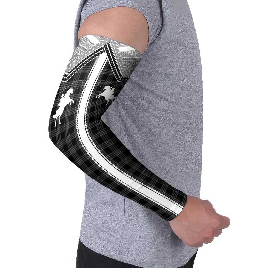 Aloha Hawaii Cowboys Paniolo Arm Sleeves Black Palaka - Polynesian Pride