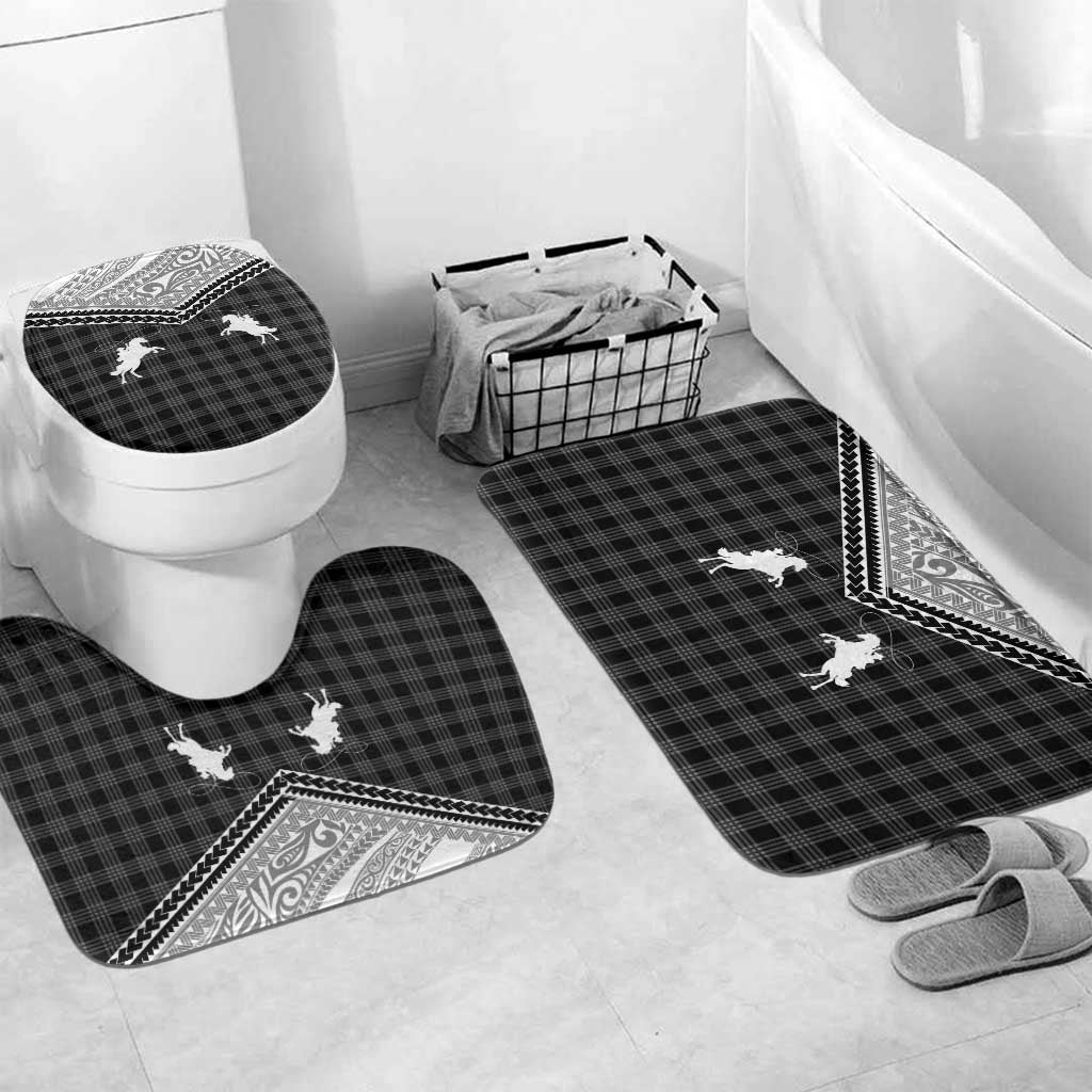 Aloha Hawaii Cowboys Paniolo Bathroom Set Black Palaka - Polynesian Pride