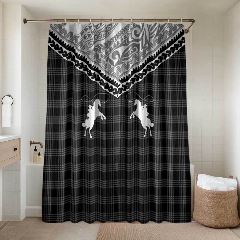 Aloha Hawaii Cowboys Paniolo Bathroom Set Black Palaka - Polynesian Pride