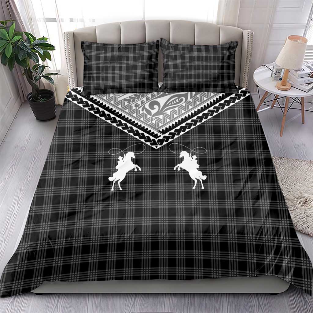 Aloha Hawaii Cowboys Paniolo Bedding Set Black Palaka - Polynesian Pride