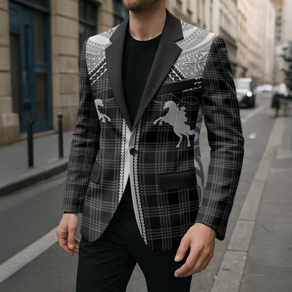 Aloha Hawaii Cowboys Paniolo Blazer Black Palaka - Polynesian Pride