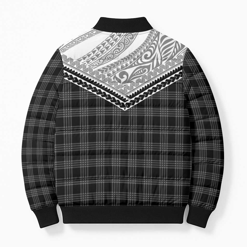 Aloha Hawaii Cowboys Paniolo Bomber Puffer Jacket Black Palaka - Polynesian Pride