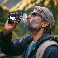 Aloha Hawaii Cowboys Paniolo 4 in 1 Can Cooler Tumbler Black Palaka - Polynesian Pride