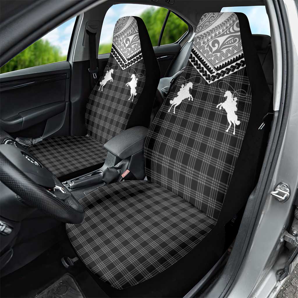 Aloha Hawaii Cowboys Paniolo Car Seat Cover Black Palaka - Polynesian Pride