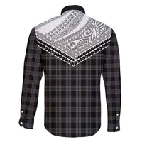 Aloha Hawaii Cowboys Paniolo Family Matching Long Sleeve Bodycon Dress and Hawaiian Shirt Black Palaka - Polynesian Pride