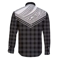 Aloha Hawaii Cowboys Paniolo Family Matching Off The Shoulder Long Sleeve Dress and Hawaiian Shirt Black Palaka - Polynesian Pride