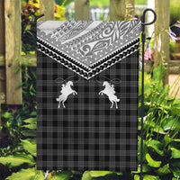 Aloha Hawaii Cowboys Paniolo Garden Flag Black Palaka - Polynesian Pride