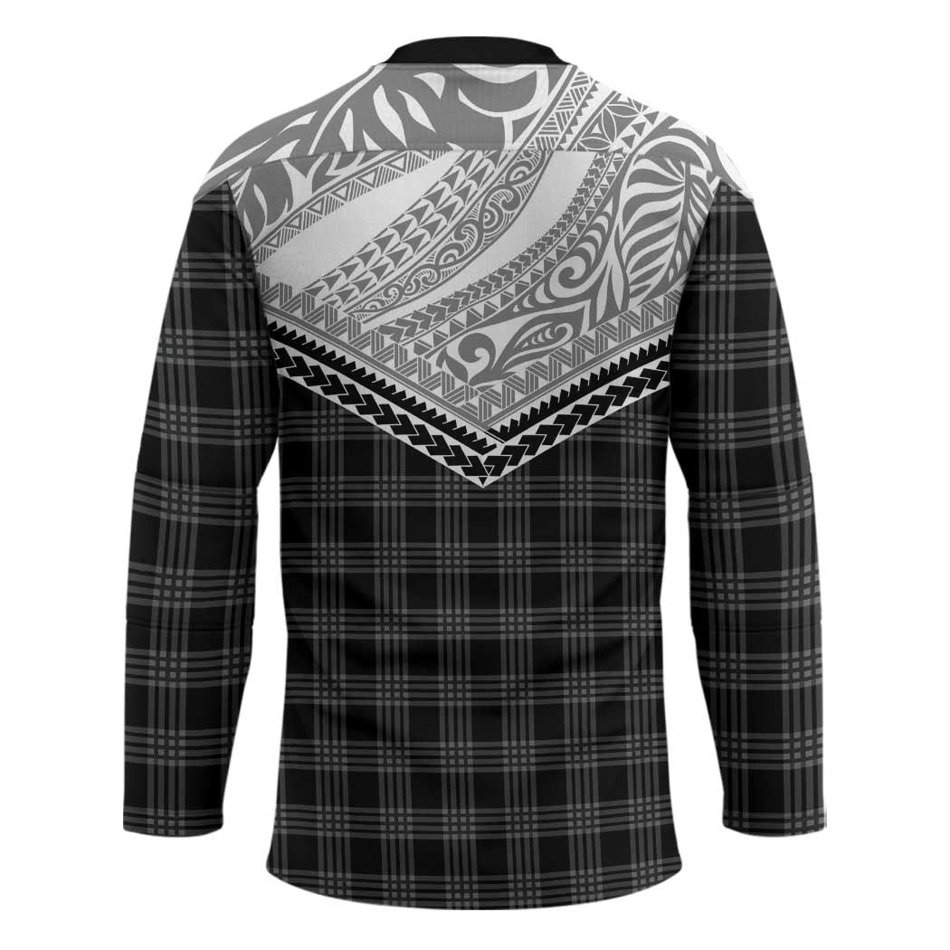 Aloha Hawaii Cowboys Paniolo Hockey Jersey Black Palaka - Polynesian Pride