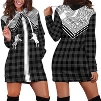 Aloha Hawaii Cowboys Paniolo Hoodie Dress Black Palaka - Polynesian Pride