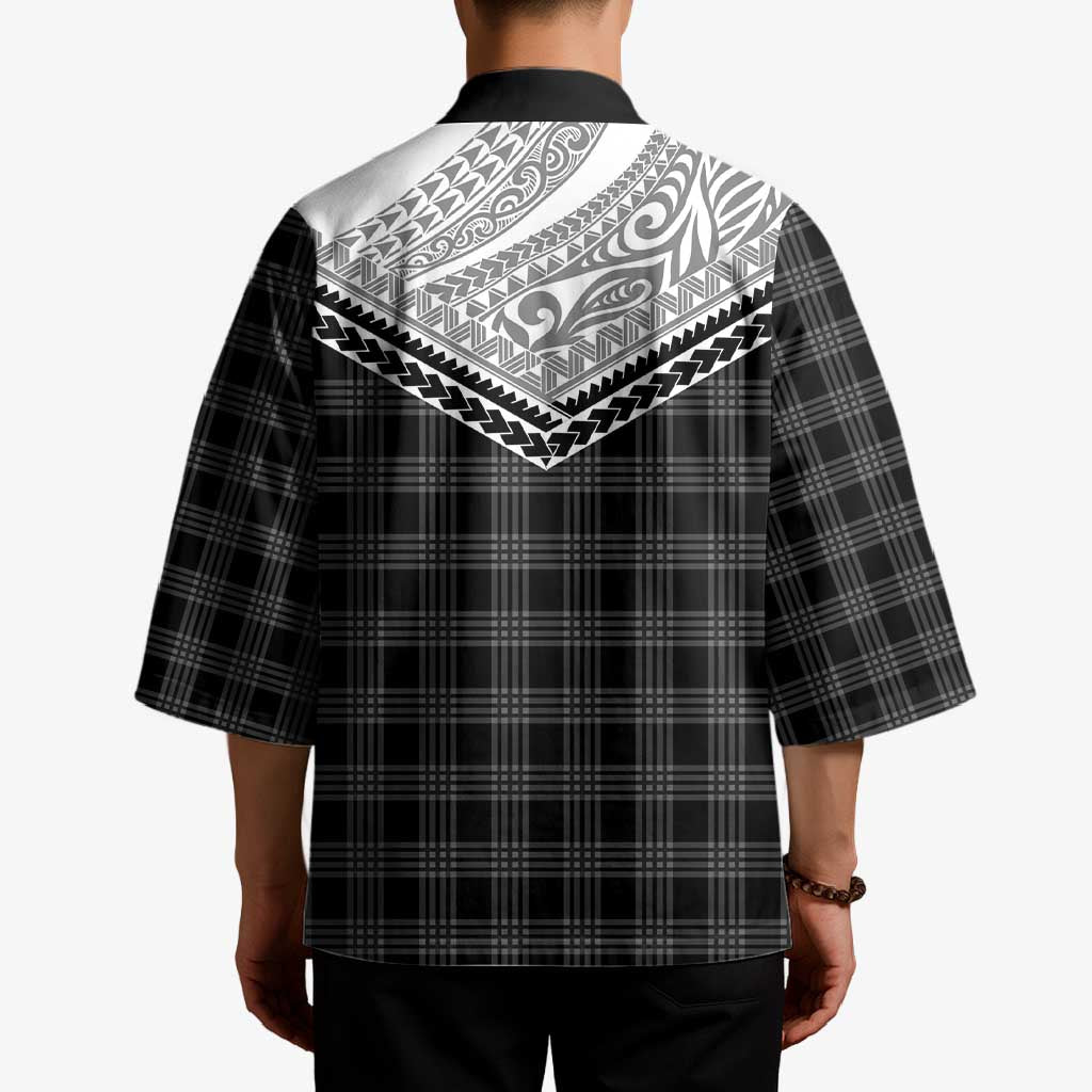Aloha Hawaii Cowboys Paniolo Kimono Black Palaka - Polynesian Pride