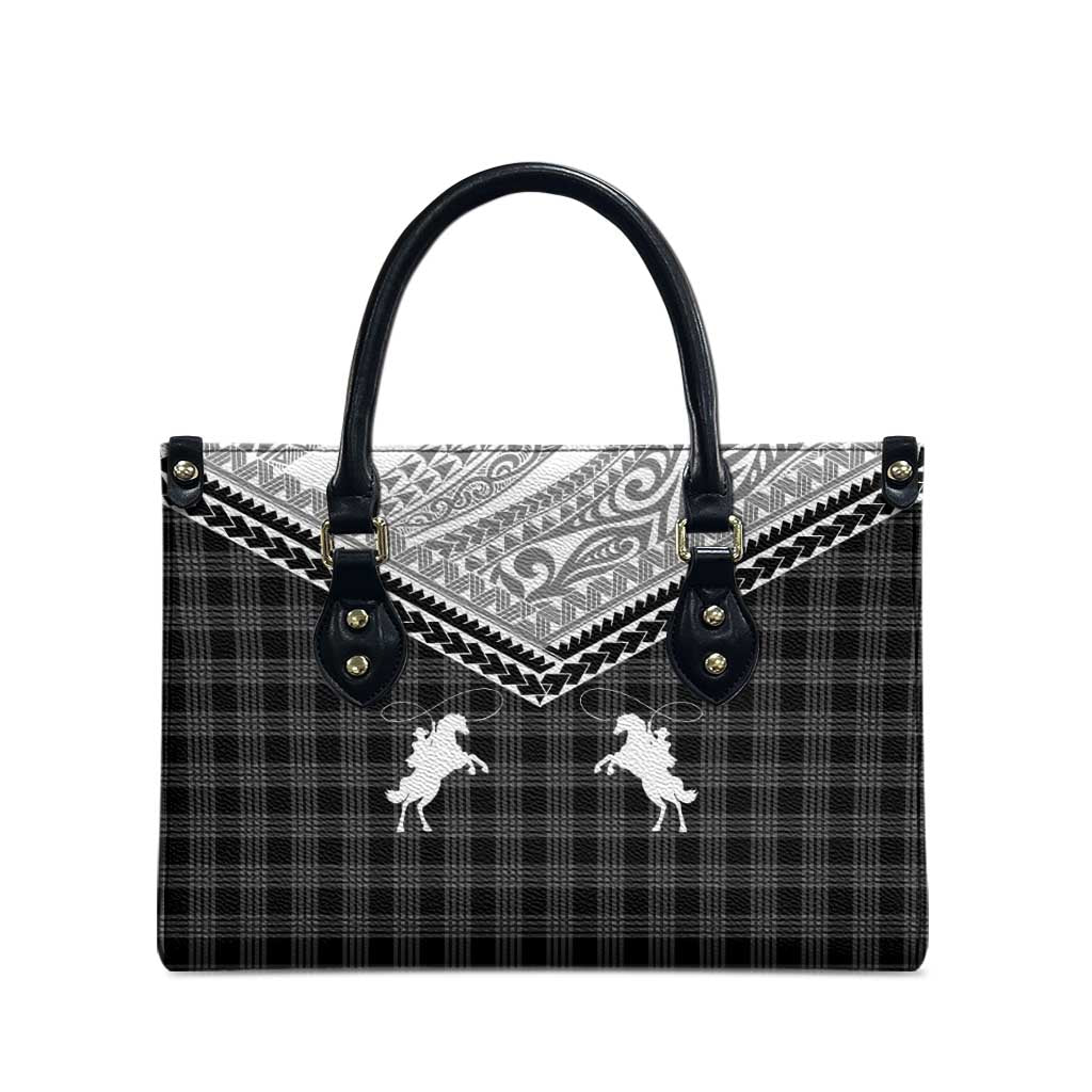 Aloha Hawaii Cowboys Paniolo Leather Bag Black Palaka - Polynesian Pride