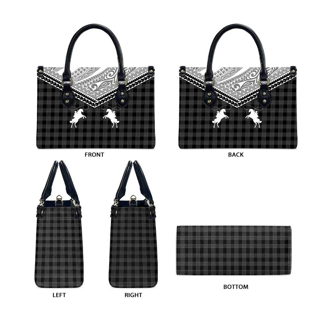 Aloha Hawaii Cowboys Paniolo Leather Bag Black Palaka - Polynesian Pride