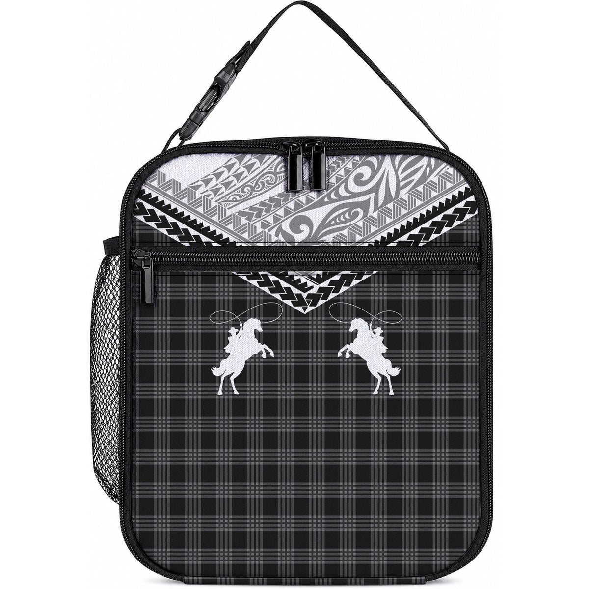 Aloha Hawaii Cowboys Paniolo Lunch Bag Black Palaka